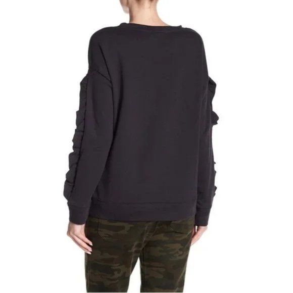 Sanctuary Raw Edge Ruffle Trim Sweatshirt - Picture 2 of 5